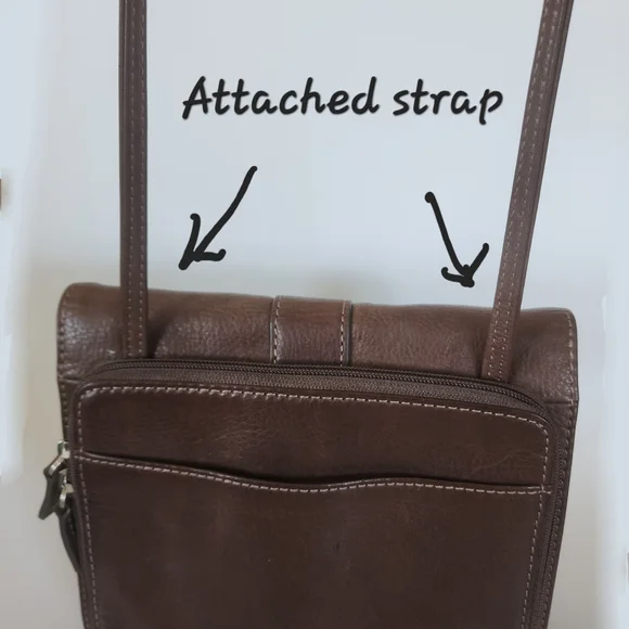 🚫SOLD🚫Vintage Fossil Dark Brown Leather Small Crossbody Organizer - Picture 9 of 12